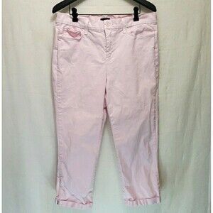 NYDJ Not Your Daughter's Jeans Pink Capri Crop Pants Sz 12 Lift Tuck Tech Cuffed